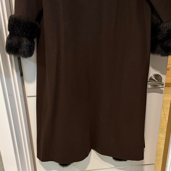 ALORNA VINTAGE BROWN WOOL FUR COAT JACKET SIZE L (would fit XL) - Picture 12 of 16